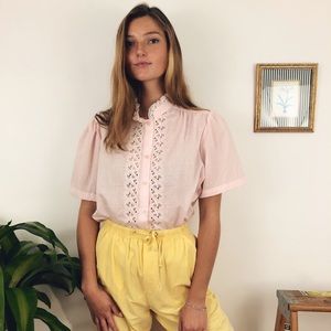 Ornate Vintage Pale Pink Top